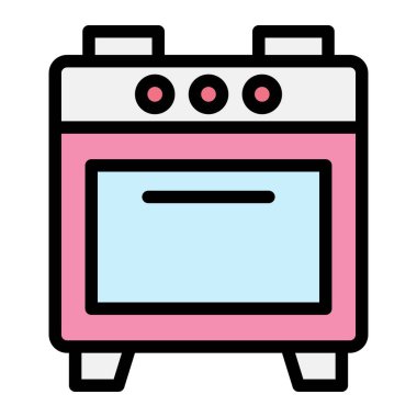 Fırın Vektörü Simgesi Tasarım İllüstrasyonu