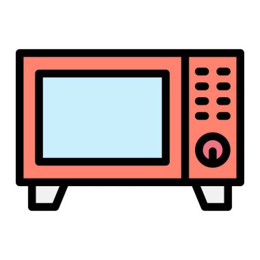 Mikrodalga Vektör Simgesi Tasarım İllüstrasyonu