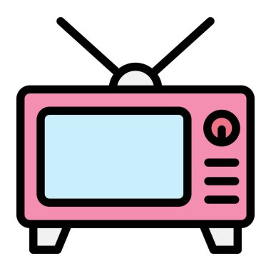 TV Vektörü Simgesi Tasarım İllüstrasyonu