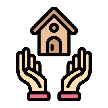 Ev sigortası Vektör Simgesi Tasarım İllüstrasyonu