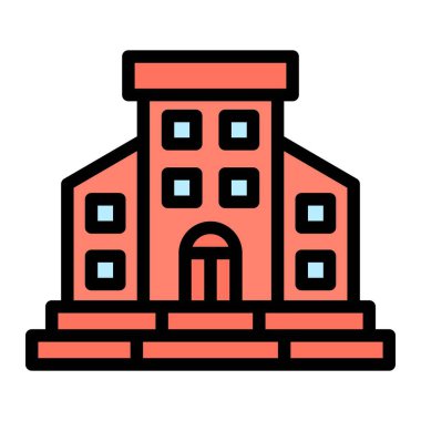 Konut Vektörü Simgesi Tasarım Çizimi