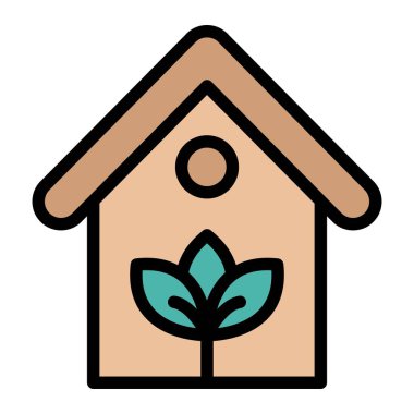 Eko Ev Vektör Simgesi Tasarım İllüstrasyonu