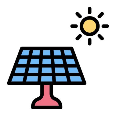 Güneş Paneli Vektör Simgesi Tasarım İllüstrasyonu