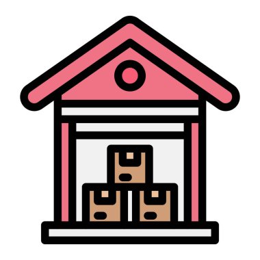 Depo Vektörü Simgesi Tasarım İllüstrasyonu