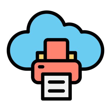 Yazıcı Vektör Simgesi Tasarım İllüstrasyonu