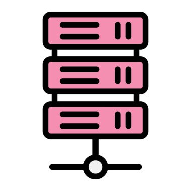 Sunucu Vektörü Simgesi Tasarım İllüstrasyonu