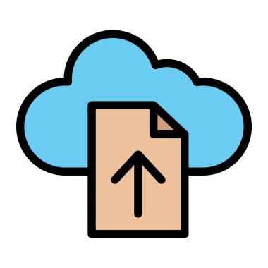 Dosya Yükleme Vektörü Simgesi Tasarım İllüstrasyonu