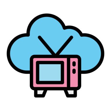 TV Vektörü Simgesi Tasarım İllüstrasyonu