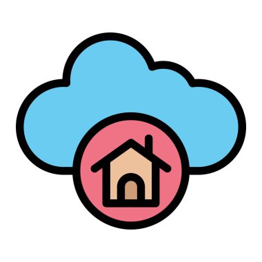 Akıllı Ev Vektörü Simgesi Tasarım İllüstrasyonu