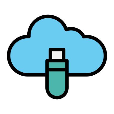 USB Vektör Simgesi Tasarım İllüstrasyonu