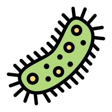 Bakteri Vektörü Simgesi Tasarım İllüstrasyonu