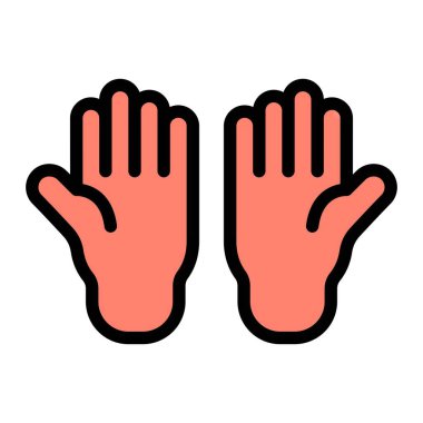 Eldiven Vektörü Simgesi Tasarım Çizimi