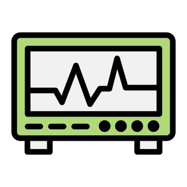 Ecg monitörü Vektör Simgesi Tasarım İllüstrasyonu