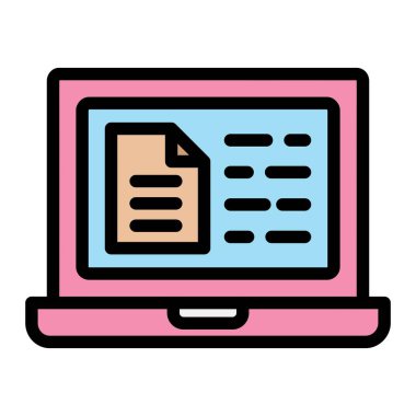 Çevrimiçi rapor Vektör Simgesi Tasarım İllüstrasyonu