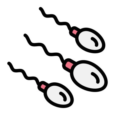 Sperm Vektörü Simgesi Tasarım İllüstrasyonu