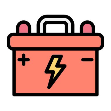 Pil Vektörü Simgesi Tasarım Çizimi