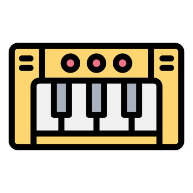 Piyano Vektörü Simgesi Tasarım İllüstrasyonu