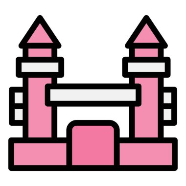 Şişirilebilir Kale Vektör Simgesi Tasarım İllüstrasyonu