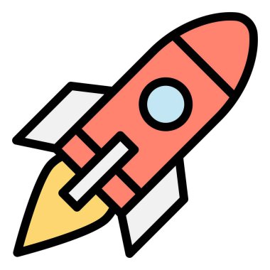 Roket Vektör Simgesi Tasarım Çizimi