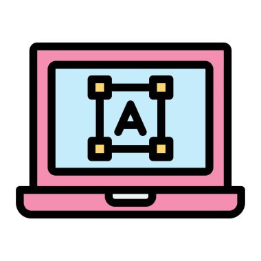 Yazı tipi boyutu Vektör Simgesi Tasarım İllüstrasyonu