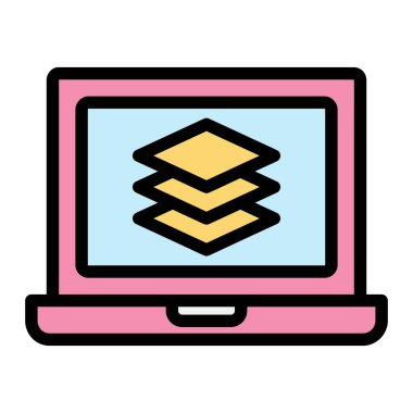 Katman Vektörü Simgesi Tasarım İllüstrasyonu