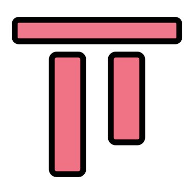 Üst Hizalama Vektörü Simge Tasarımı İllüstrasyonu