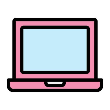 Laptop Vektör Simgesi Tasarım Çizimi