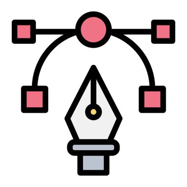 Vektör Vektörü Simgesi Tasarım İllüstrasyonu