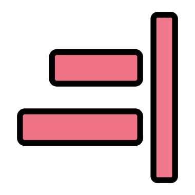 Sağ Hizalama Vektör Simgesi Tasarım İllüstrasyonu