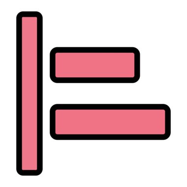 Sol Hizalama Vektörü Simgesi Tasarım İllüstrasyonu