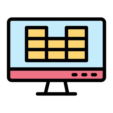 Sütun Vektörü Simgesi Tasarım İllüstrasyonu