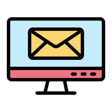 E- posta Vektörü Simgesi Tasarım İllüstrasyonu