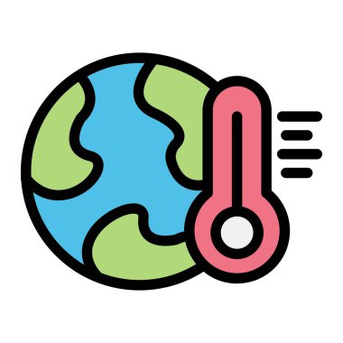 Küresel Isınma Vektörü Simgesi Tasarım Çizimi