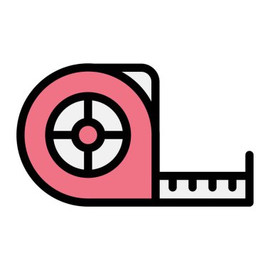 Teyp Vektör Simgesi Tasarım İllüstrasyonu Ölçümü