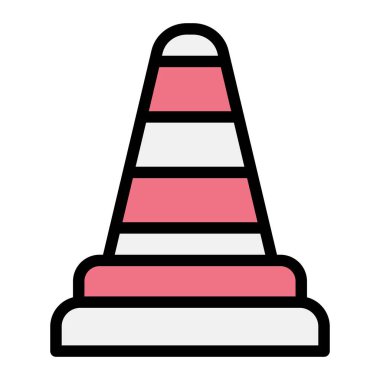 Trafik Konisi Vektör Simgesi Tasarım İllüstrasyonu