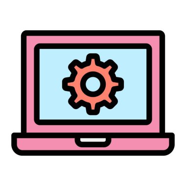 Gear Vektör Simgesi Tasarım İllüstrasyonu