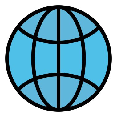 Dünya Çapında Vektör Simgesi Tasarım İllüstrasyonu