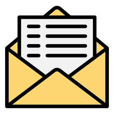 E- posta Vektörü Simgesi Tasarım İllüstrasyonu