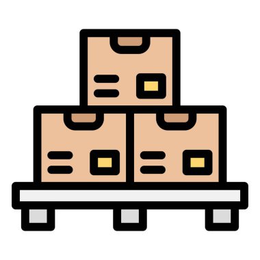 Pallet Vektör Simgesi Tasarım İllüstrasyonu