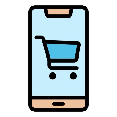 Çevrimiçi dükkan Vektör Simgesi Tasarım İllüstrasyonu