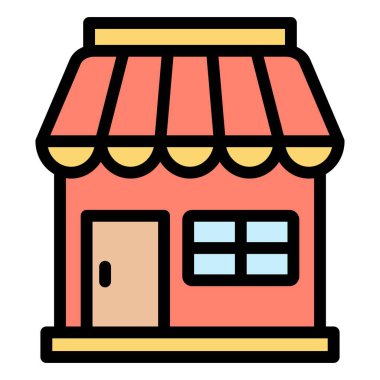 Dükkan Vektörü Simgesi Tasarım İllüstrasyonu