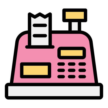 Kasiyer Makine Vektör Simgesi Tasarım İllüstrasyonu