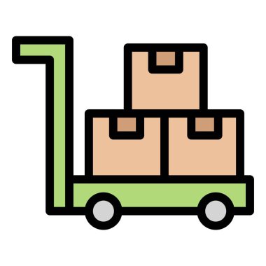 Trolley Vektör Simgesi Tasarım İllüstrasyonu