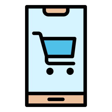 Çevrimiçi alışveriş vektörü Simge Tasarım İllüstrasyonu