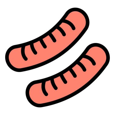 Sosis Vektörü Simgesi Tasarımı Çizimi