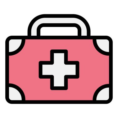 İlk Yardım Kiti Vektör Simgesi Tasarım İllüstrasyonu