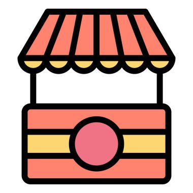 Gıda Standı Vektör Simgesi Tasarım Çizimi