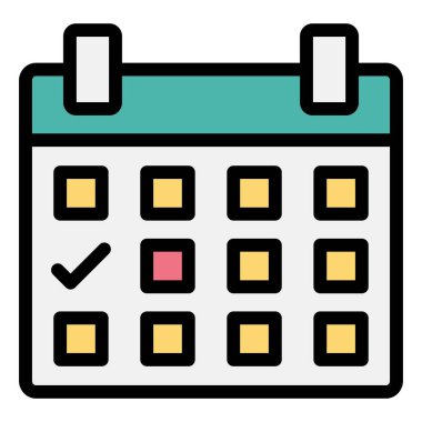 Takvim Vektörü Simgesi Tasarım İllüstrasyonu