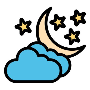 Gece Vektörü Simgesi Tasarım İllüstrasyonu