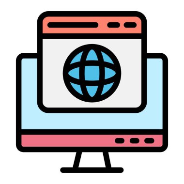 Web tarayıcı Vektör Simgesi Tasarım İllüstrasyonu